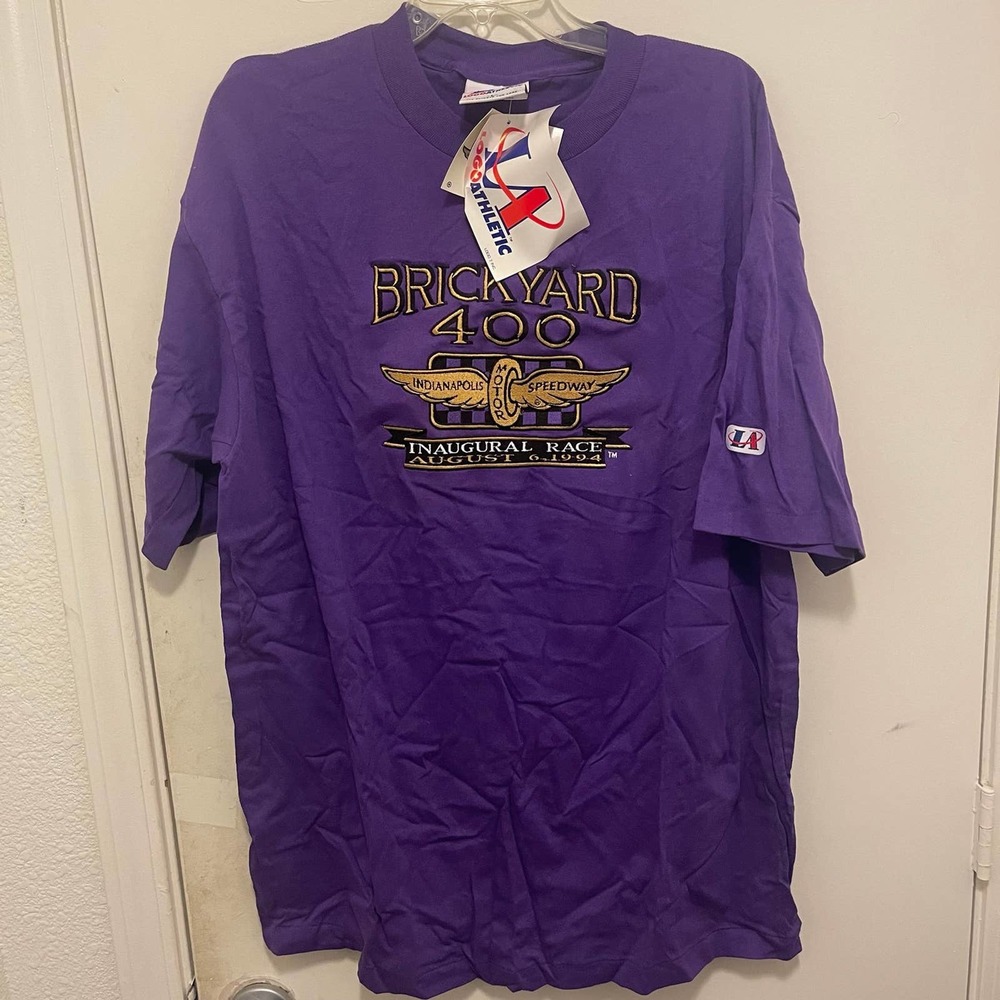 Vintage NOS 1994 Inaugural Brickyard 400 Logo Athletic Nascar Shirt Sz Large